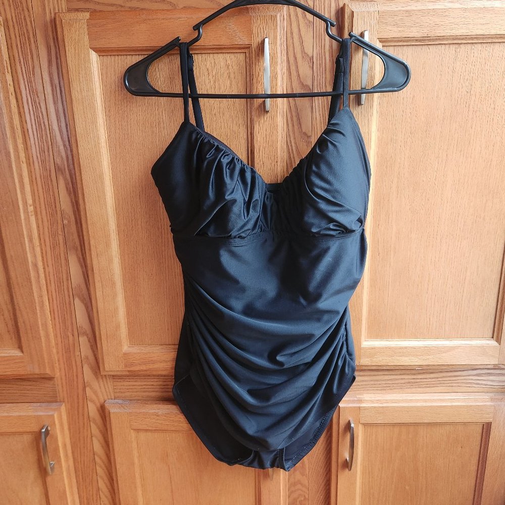 Merona Black One Piece Swimsuit Size Medium